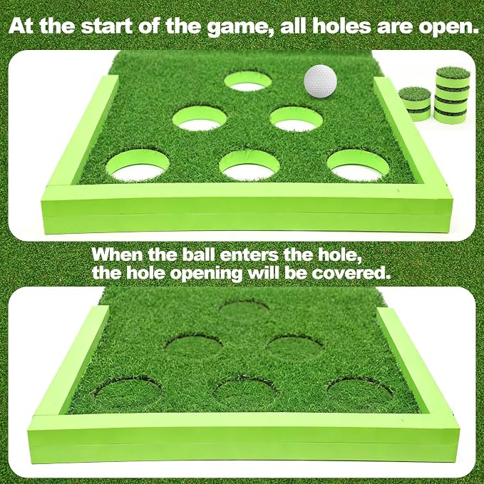 Golf Putting Mat, Practice Golf Putting Green Training Aid for Indoor, Outdoor at Home, Office, Backyard with Putter and Balls 9.84 ft