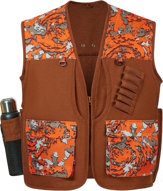 BASSDASH Upland Game Field Water-Resistant Bird Hunting Vest with Multi Pockets Men Women FV11