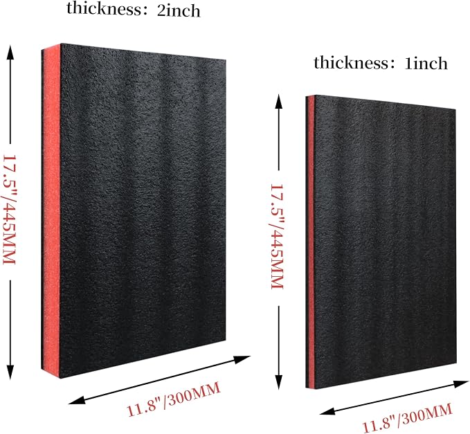 Tool Box Foam 4 Pcs 18 x 12 x 2 Inch＆18 x 12 x 1 Inch，Shadow Foam Inserts for Cases，Polyethylene Storage Sheets for Toolbox