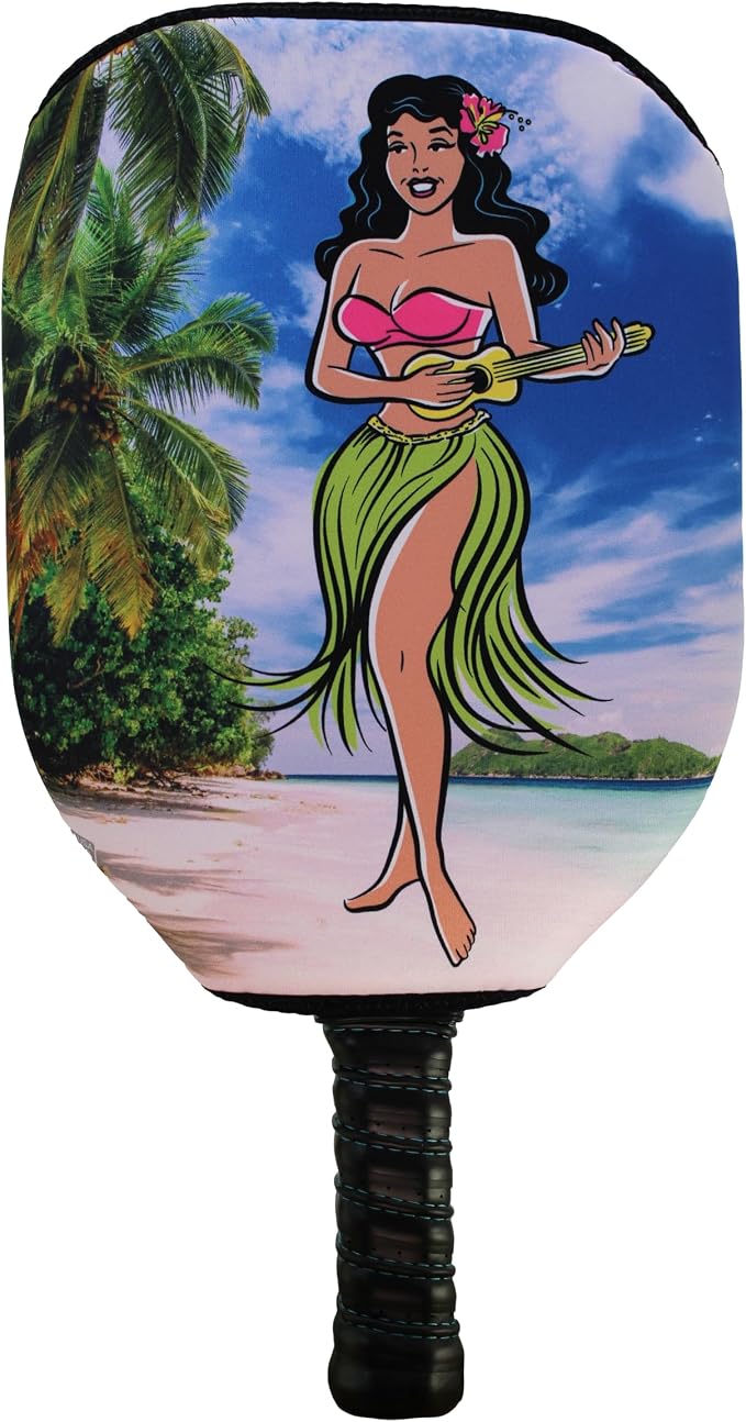 BeeJos Hawaiian Collection: Premium Slip-On Pickleball Paddle Cover-Fits Standard Size Paddles-Zipperless (Paddle not Included)