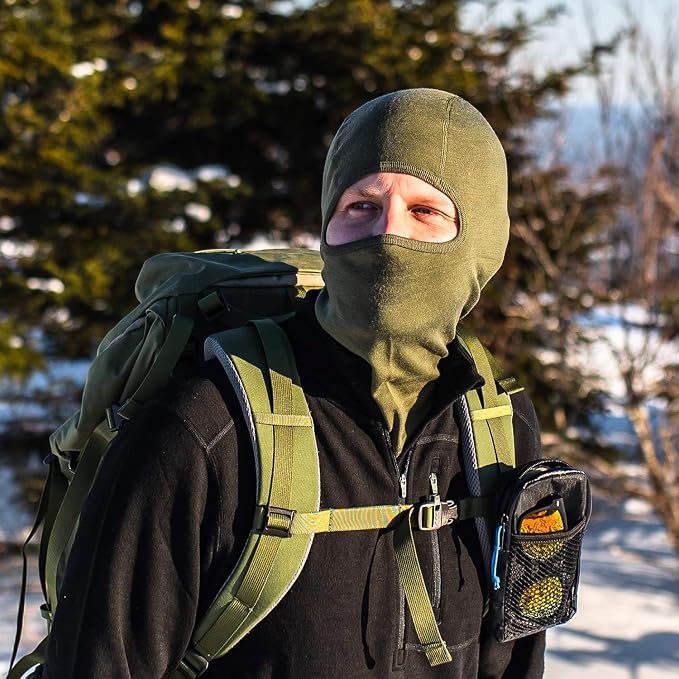 100% Merino Wool Balaclava - Winter Ski Mask - Face Mask - Cold Weather Gear