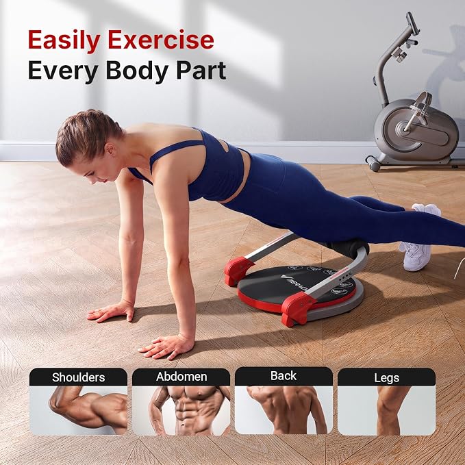 MERACH Ab Machine, Sit Up Exercise Equipment with 3 Adjustable Resistance Levels, Automatic Rebound Ab Crunch Machine for Core Workout, Ab Workout Equipment for Stomach