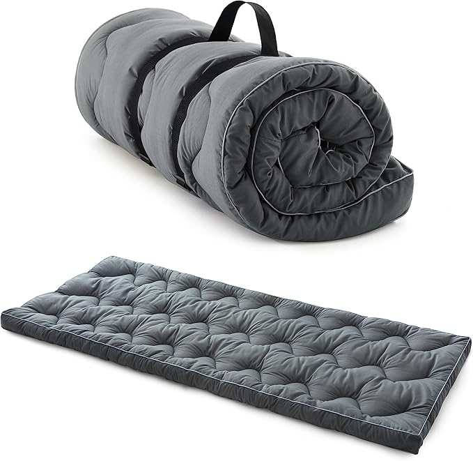 Jamdok Cot Mattress Topper for Camp Cot/Rv Bunk/Narrow Twin Beds(75”X30”),Thickened Quilted Cot Pad,Lightweight Foldable Sleeping Mat for Traveling Hiking Backpacking,Portable