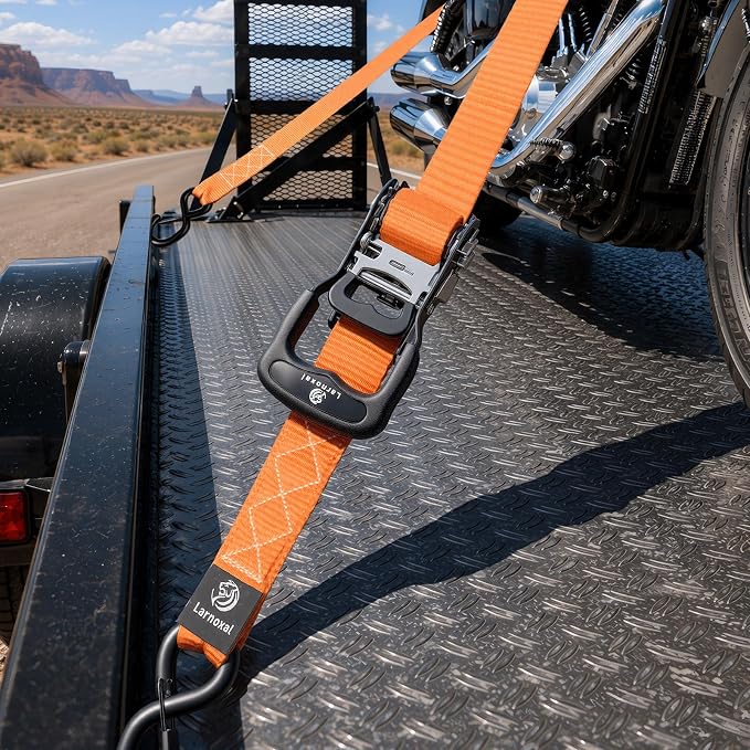 Ratchet Straps, 1.5 inch x 15 ft(4 Pack) Heavy Duty Tie Down Straps, Ratchet Tie Down Straps with Soft Loops-5,208 lbs (Orange)