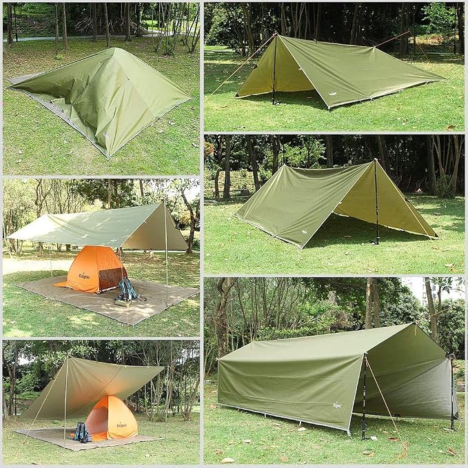 Unigear Hammock Rain Fly, 16.5/14.4/13.1/9.8ft Camping Tarp, UV Protection & Waterproof & Lightweight for Camping, Backpacking and Outdoor Adventure (Green, 9.8 * 13.1ft)