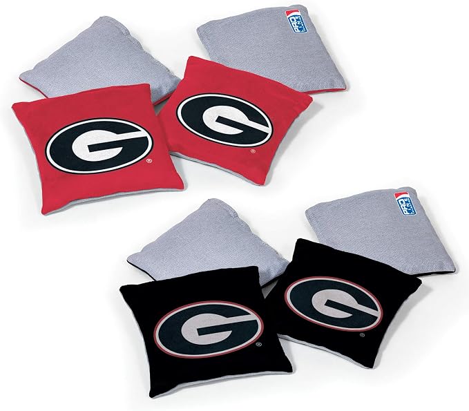 NCAA College Dual Sided Bean Bags by Wild Sports, 8 Count, Premium Toss Bags for Cornhole Set - Great for Tailgates, Outdoors, Backyard