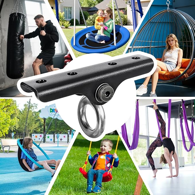 Heavy Duty Punching Bag Hanger Ceiling Mount with Bearing 900 LB Capacity Stainless Steel Swing Hardware for Indoor Hanging Chair Outdoor Swing Set