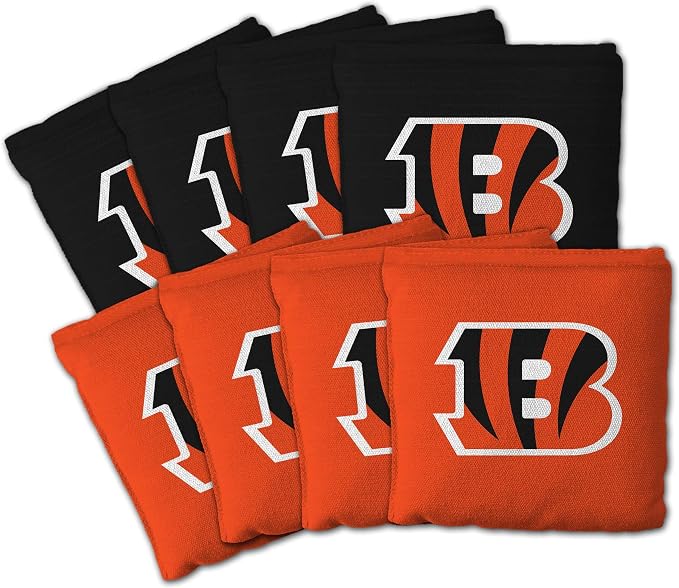 YouTheFan Officially-licensed NFL Set of 8 Cornhole Bags - All Weather Dual Sided Slide & Stop - regulation size