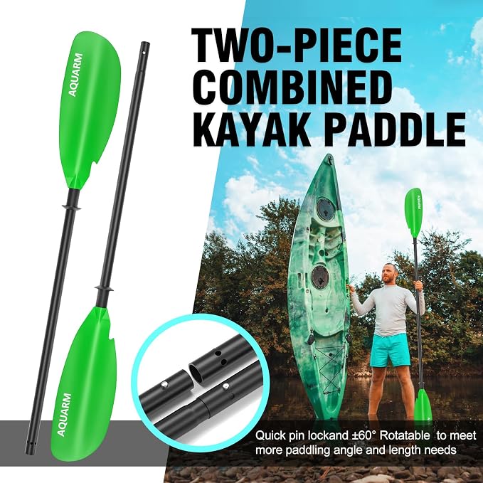 Kayak Paddle 231cm/91inch, Aluminum Shaft with Reinforced Fiberglass Blade, Adjustable Lightweight Kayaking Oars for Boating Canoeing