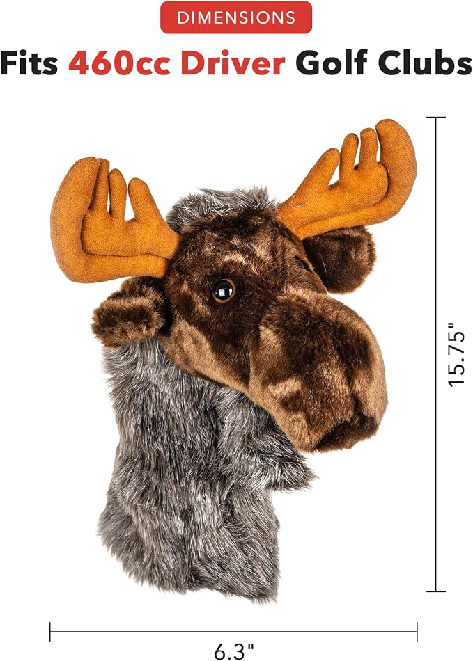 Daphne's Headcovers Moose Driver Headcover | Premium Driver Headcovers | Funny Golf Club Covers | Stylish Protection for Your Clubs | Men's Golf Gear | Driver Headcover for Men and Women
