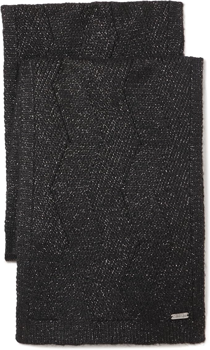 Calvin Klein Women's Metallic Rib 2 Piece Beanie and Scarf Set