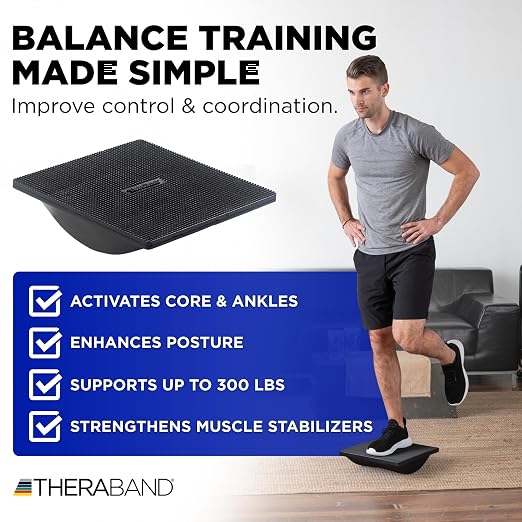 Theraband 23300 Rocker Balance Board for Rehab, Improved Posture, Balance and Stability Training