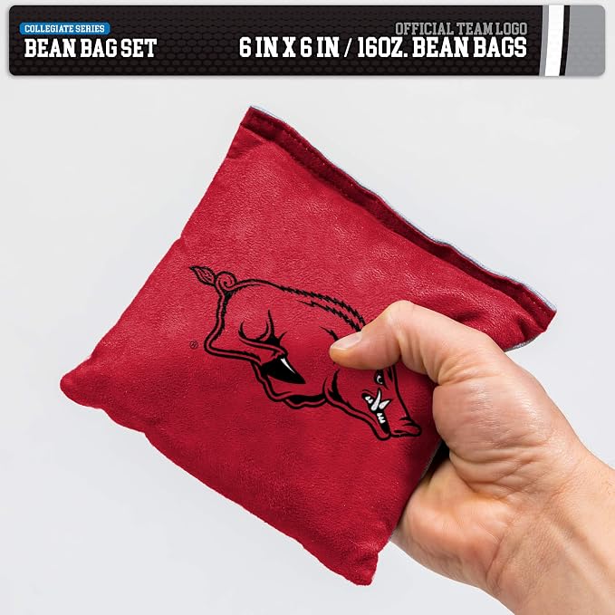 NCAA College Dual Sided Bean Bags by Wild Sports, 8 Count, Premium Toss Bags for Cornhole Set - Great for Tailgates, Outdoors, Backyard