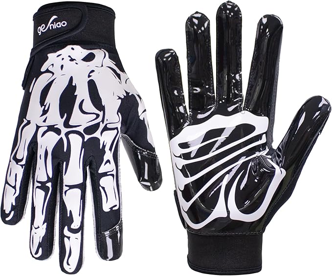 Football Gloves for Youth and Adult Men,Sticky Adhesive Palms Receiver Gloves,Grip Boost Flag Football Accessories Gifts for Family and Friends