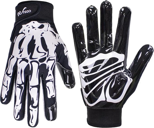 Football Gloves for Youth and Adult Men,Sticky Adhesive Palms Receiver Gloves,Grip Boost Flag Football Accessories Gifts for Family and Friends