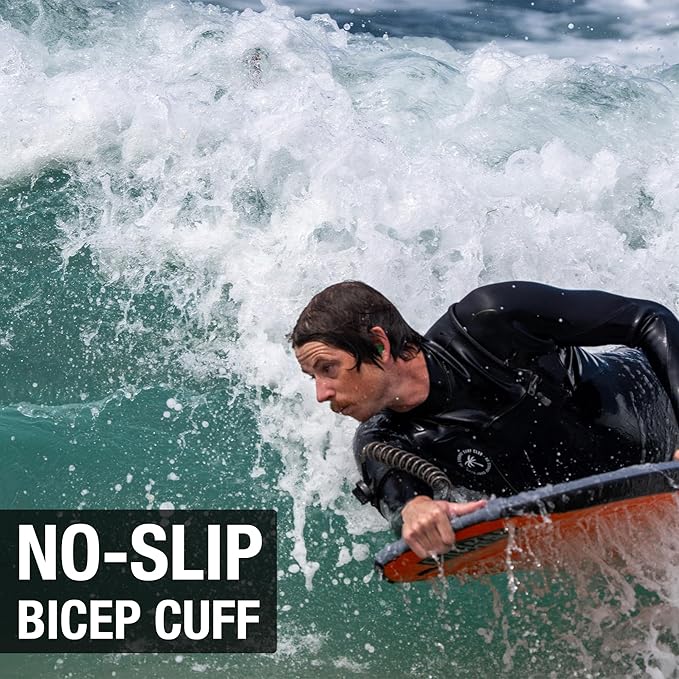 Ho Stevie! Bodyboard Leash - Comfy & Tangle-Free: Adjustable Padded Bicep Cuff, Strong 7mm Coiled Cord