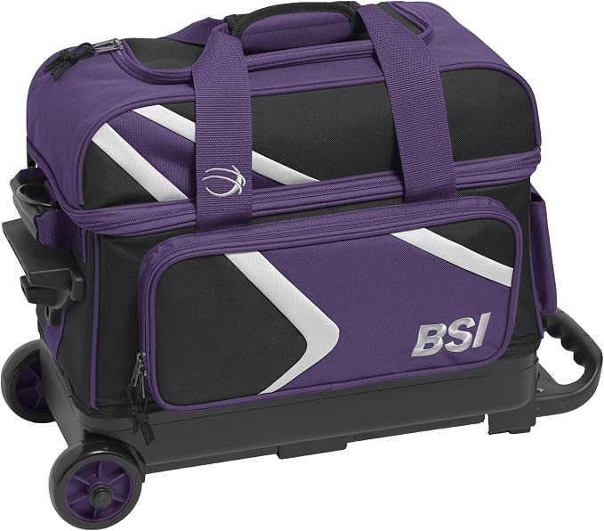 BSI Dash Roller Bowling Bag with Smooth Rolling Wheels, Padded Ball Compartment, Retractable Locking Handle, & Shoe Pocket