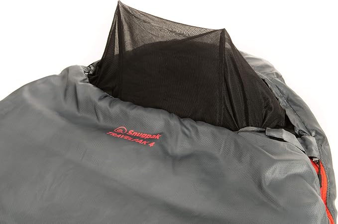 Snugpak Travelpak 4 Sleeping Bag with Mosquito Net, 19 Degree, Left Hand Zip, Pebble Gray
