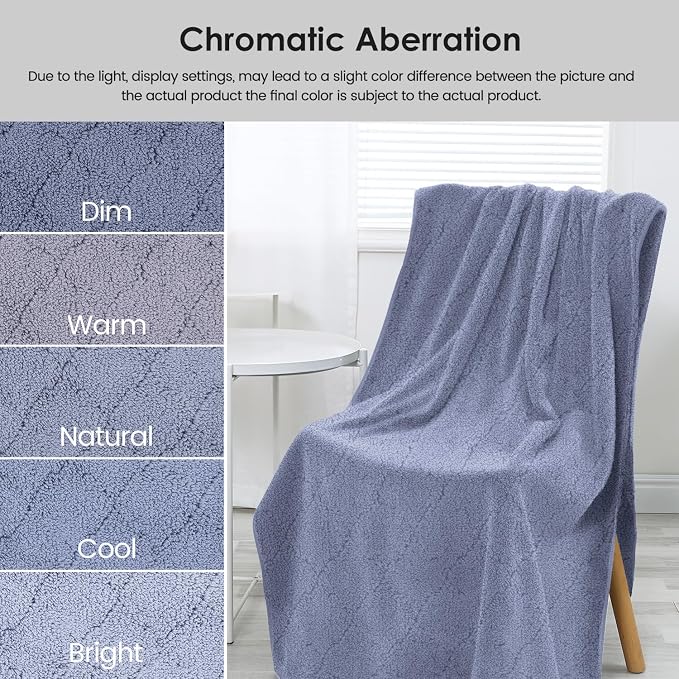 JML Microfiber Bath Towels, Ultra Soft, Super Absorbent, Fast Drying, No Fading, Large Body Towel Set for Shower, Gym, Sauna, Sport, Travel, Fitness, SPA,Yoga (Coral Fleece Blue, 30 in x 60 in)