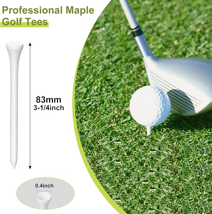 Vinsot 1000 Pcs Golf Tees Bulk 3-1/4'' Wooden Tees for Driving Range, Golf Club Accessories for Men Dad