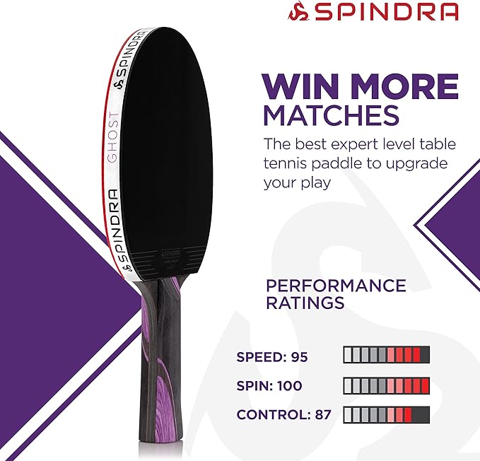 Performance Ping Pong Paddles, Advanced-Expert Table Tennis Paddles For Each Skill Level With Professional Rubbers & Carbon Layered Blades, 2025 Upgrade With Protective Case to Boost Your Game