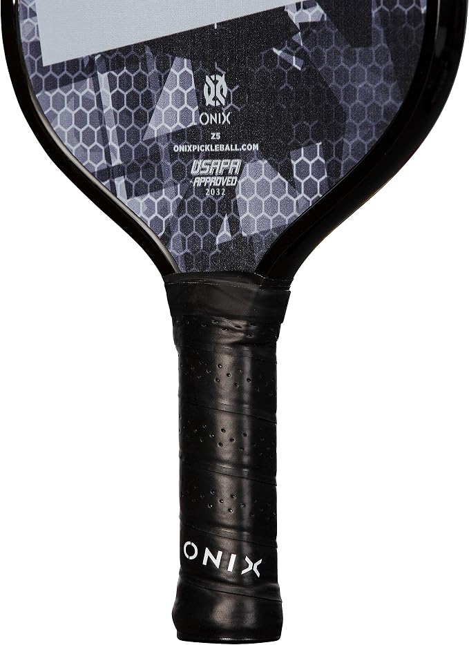 Onix Graphite MOD Z5 Carbon Fiber Pickleball Paddle with Wide-Body Shape. Honeycomb Core, Graphite Face & Cushion Comfort Pickleball Paddle Grip