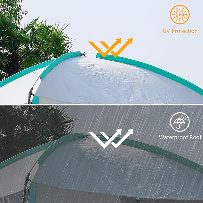 GREGIN Screen House Room 11x11 Ft Mesh Net Tent Canopy Shelter Gazebo, Easy Setup & Waterproof & Sunshade, Suitable for Camping Trip, Backyard, Beach, Picnic