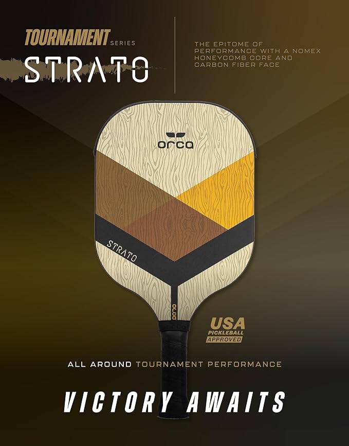 Orca Pickleball Paddles, Tournament Series Carbon Fiber Pickleball Paddles Designed for Maximum Power and Control, USA Pickleball Approved