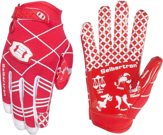 Seibertron Pro 3.0 Twelve Constellations Elite Ultra-Stick Football Receiver Gloves | Super Sticky Grip for Youth Kids Boys 8-12 Girls & Adult Men & Women, Perfect Sports Gift