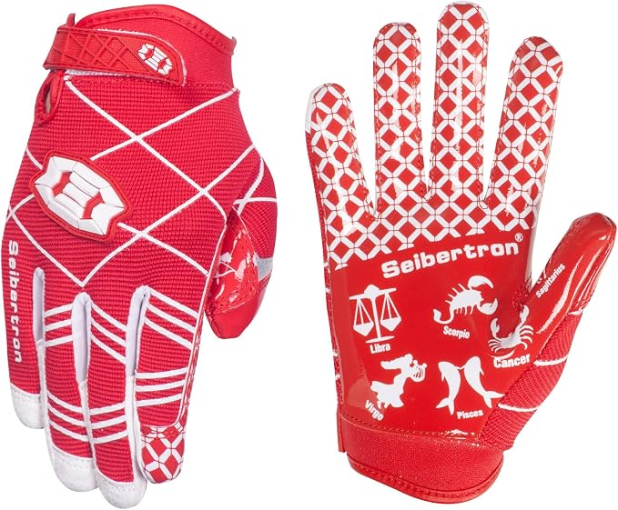 Seibertron Pro 3.0 Twelve Constellations Elite Ultra-Stick Football Receiver Gloves | Super Sticky Grip for Youth Kids Boys 8-12 Girls & Adult Men & Women, Perfect Sports Gift