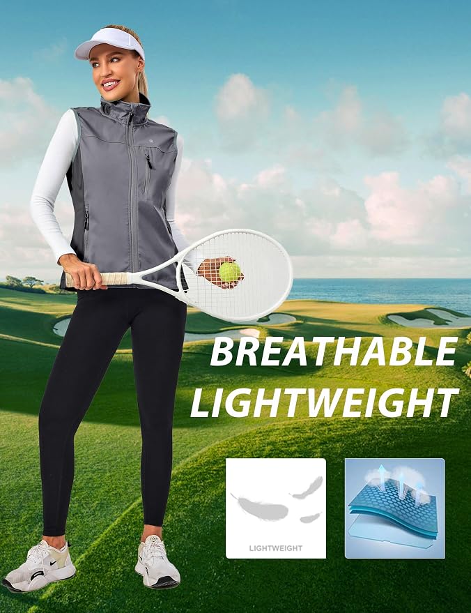 Little Donkey Andy Lightweight Cycling Vest Windproof Sleeveless Jacket for Women Water-Repellent Stretch Vest for Running