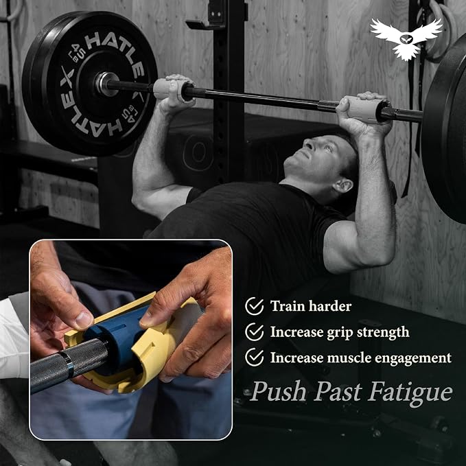 Tribus Thick Grips for Dumbbells & Barbells (2.05" & 2.44”) — Thick Grips for Dumbbells Bars & Fitness Equipment — For Grip Strength & Arm Training, Non-Slip Heavy Duty Rubber