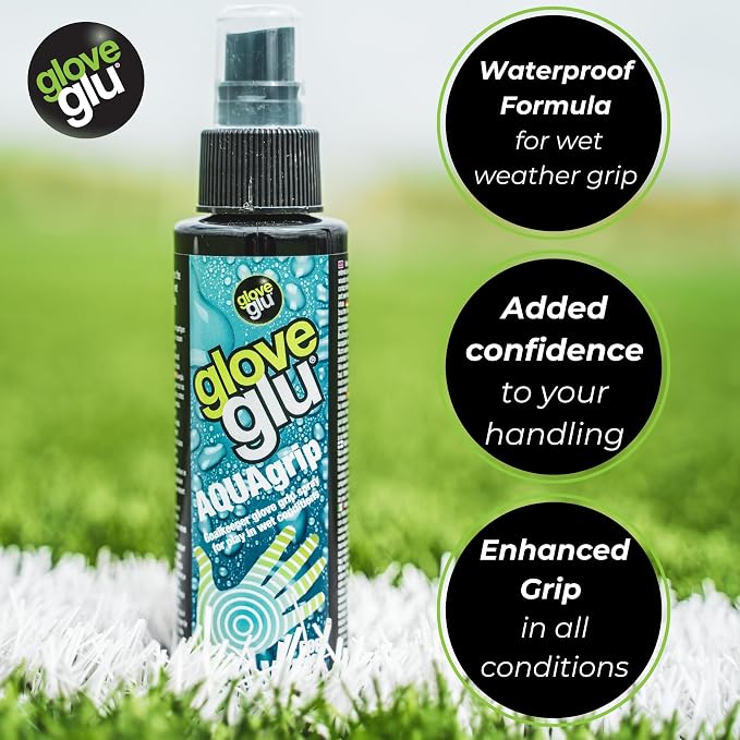 gloveglu AQUAgrip Goalkeeper Glove Spray | Wet Weather Grip Enhancer for Soccer Goalkeeping Gloves | Instant Grip Boost and Performance Improvement | 120ml (4fl.oz)