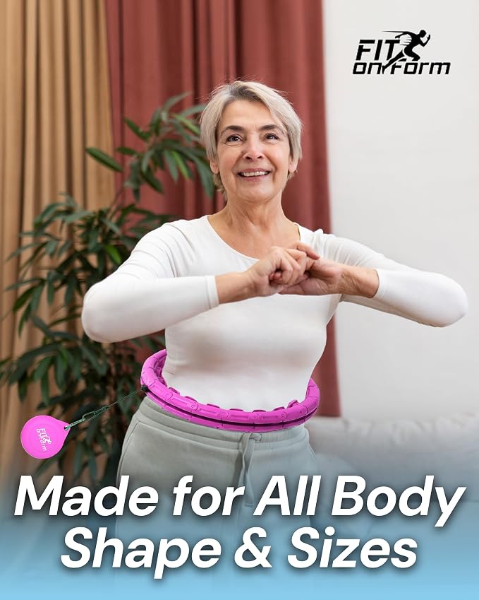 FIT ON FORM Infinity Weighted Hula Hoop for Adults Weight Loss, Smart Exercise Hola Circle Hoop for Women Abs Workout