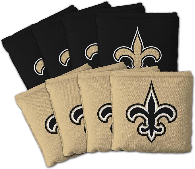 YouTheFan Officially-licensed NFL Set of 8 Cornhole Bags - All Weather Dual Sided Slide & Stop - regulation size