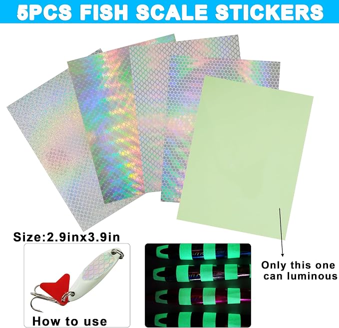 Blank Fishing Lure Kit,Unpainted Popper Plug Lures DIY Crank Bait Set Fishing Pliers Treble Hooks 3D/4D Lure Eyes Bait Sticker Split Rings,Fish Tackle Accessories Kits