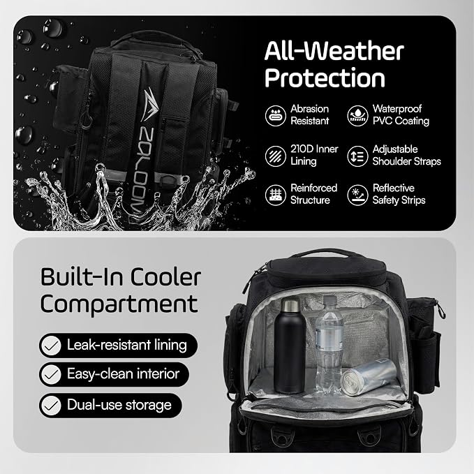 Waterproof Fishing Backpack with Tackle Boxes, Rod Holder & Foldable Net - 40L Fishing Tackle Bag with Trays Included, Extra Storage Gear and Equipment, Rain Cover, Fisherman Gift for Men