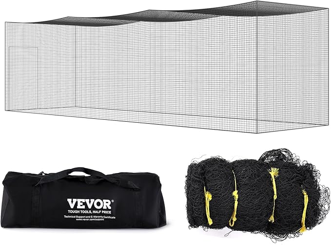 VEVOR Baseball Batting Cage,Professional Softball Baseball Batting Hitting Training Net,Heavy Duty Enclosed PE Practice Portable Pitching Cage Net&Carry Bag,for Backyard,Field,Indoor&Outdoor