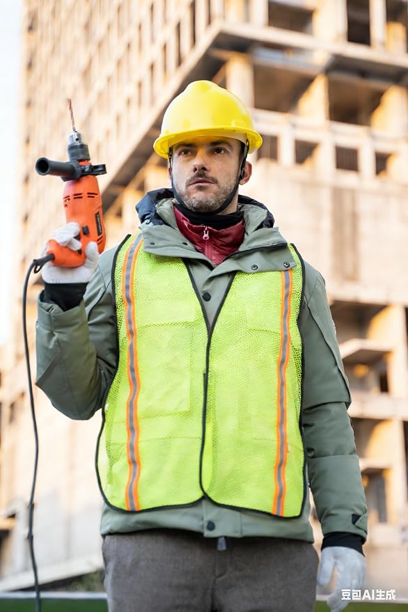 Dazonity High Visibility Reflective Safety Vest, 1pc,Durable Mesh,High Visibility Reflective Strips, Fit for Men & Women, Work, Construction,Cycling, Surveyor,