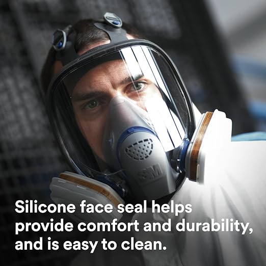 3M Ultimate FX Full Facepiece Reusable Respirator, FF-402, NIOSH, ANSI, Six-Strap Harness for a Secure Comfortable Fit, Cool Flow Valve, Passive Speaking Diaphragm, Medium