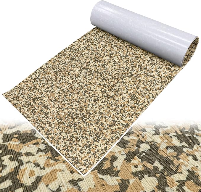 Boat Flooring EVA Foam Boat Decking Sheet Self Adhesive Marine Flooring Brushed Camo Marine Carpet for Boats Yacht Kayak Decking Cushioning Cooler Seating Helm Pad Swimming RV Golf Cart Non Slip Pad