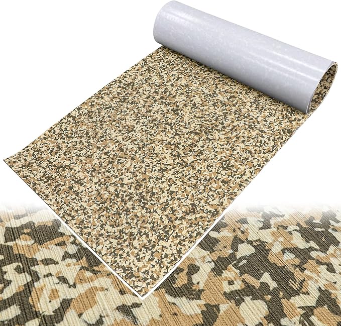 Boat Flooring EVA Foam Boat Decking Sheet Self Adhesive Marine Flooring Brushed Camo Marine Carpet for Boats Yacht Kayak Decking Cushioning Cooler Seating Helm Pad Swimming RV Golf Cart Non Slip Pad