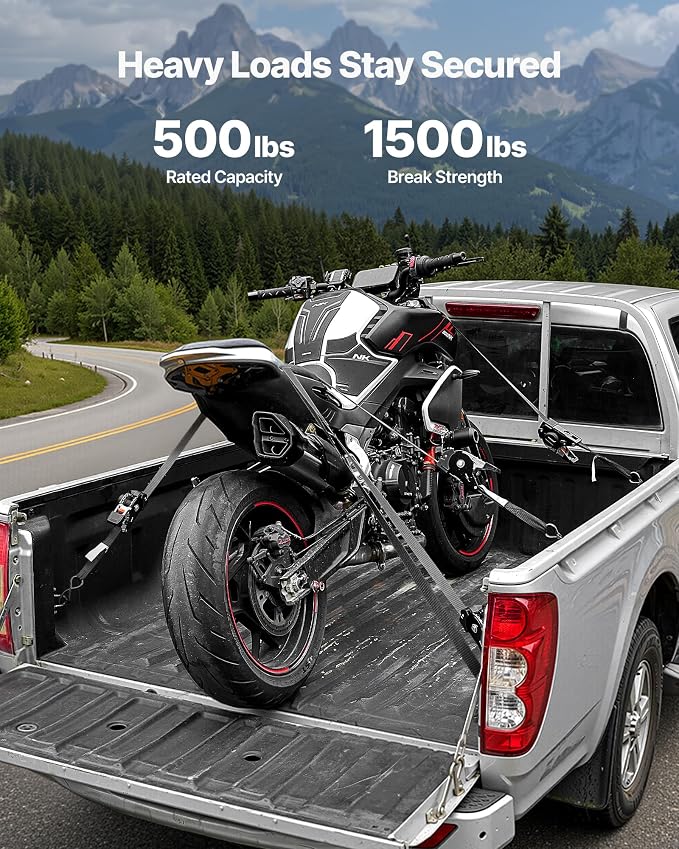 VEVOR Retractable Ratchet Straps, 1 in x 6 ft, Tie Down Straps with S Hooks, 1200 lbs Break Strength, 4 Soft Loops, Tie Down Ratcheting for Moving, Trailers, Motorcycles, Kayaks, Car Roof, 4 Pack