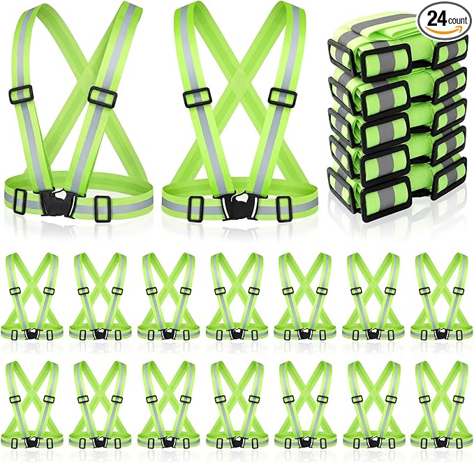 Hercicy Reflective Running Vest Reflective Running Shirt with Safety Straps High Visibility Construction Vest for Night Cycling Hiking Jogging Dog Walking