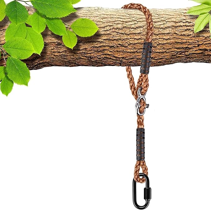 SELEWARE Tree Swing Rope Hammock Chair Strap Hanging Kit, Length Adjustable Nylon Rope Holds to 1000lbs, Perfect for Playground Set, Children Swing, Outdoor Hammock and Hanging Chair, 80 Inch