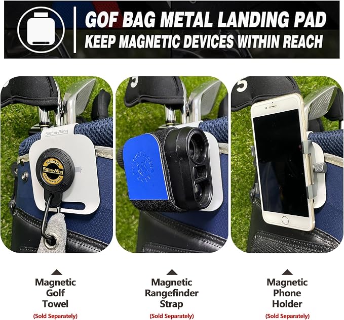 Golf Bag Metal Landing Pads and 9ft/12ft Water Telescopic Golf Ball Retriever
