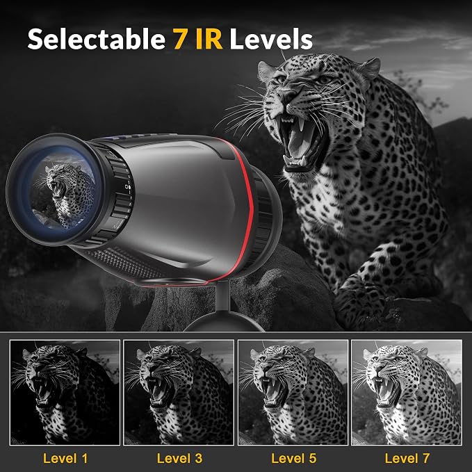 4K Digital Night Vision Monocular, 1314FT Nightvision Distance & Manual Focus & Diopter, Night Vision Goggles for 36MP Photo & 4K Video Recording with 32GB Card