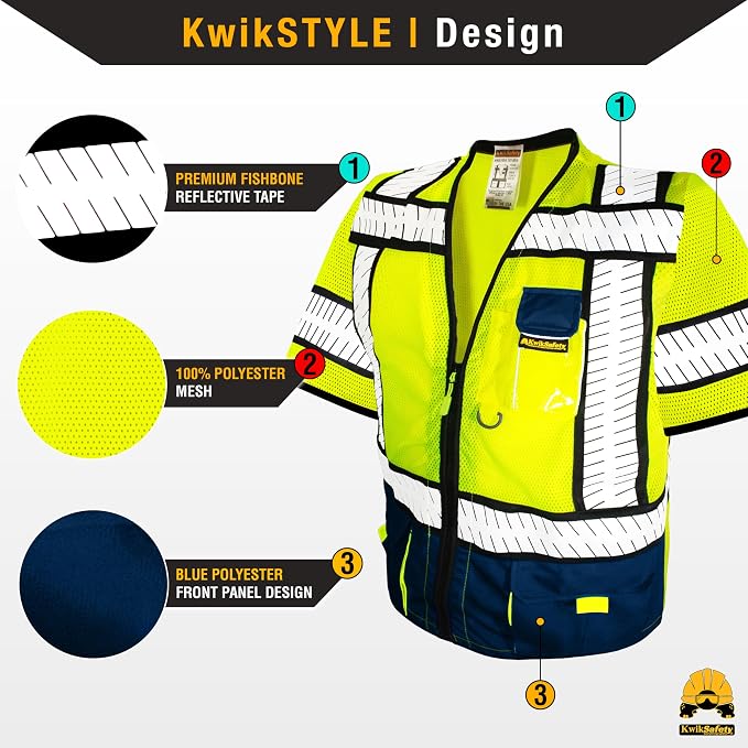 KwikSafety - SHERIFF & SPECIALIST Safety Vest [Multi-Use Pockets] Class 2 & Class 3 Hi Vis ANSI OSHA Safety Vest for Men