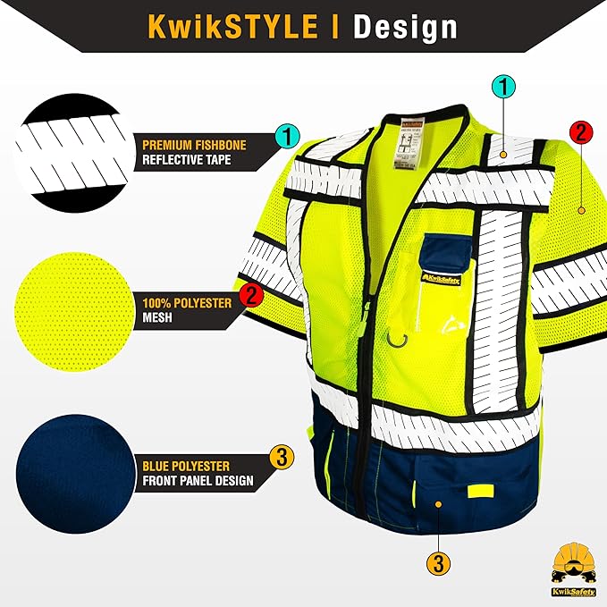 KwikSafety - SHERIFF & SPECIALIST Safety Vest [Multi-Use Pockets] Class 2 & Class 3 Hi Vis ANSI OSHA Safety Vest for Men