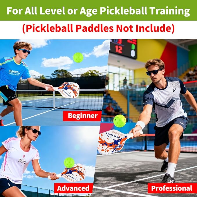 4/6/12/20/50/100 pcs Pickleball Balls,40 Hole Outdoor Pickleball Balls,8mm Precision Drilled-Spaced Pickle Ball Set-Profession Plastic Ball for Pickleballs Paddles and Indoor Floor Sport Court